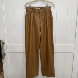 Abercrombie & Fitch vegan leather high rise loose pants